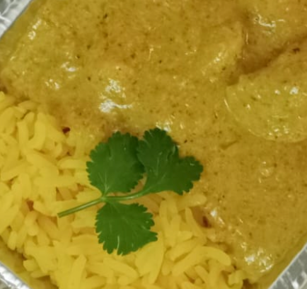 Coronation Chicken with Yellow Turmeric Rice