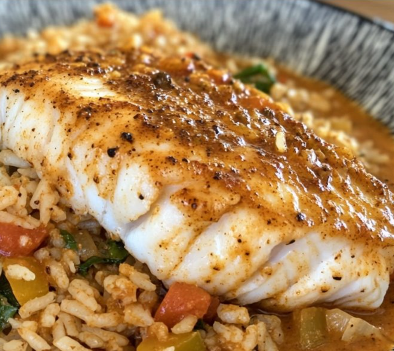 Grilled Hake, Veggie Stew & Greek Style Brown Rice - Week 4