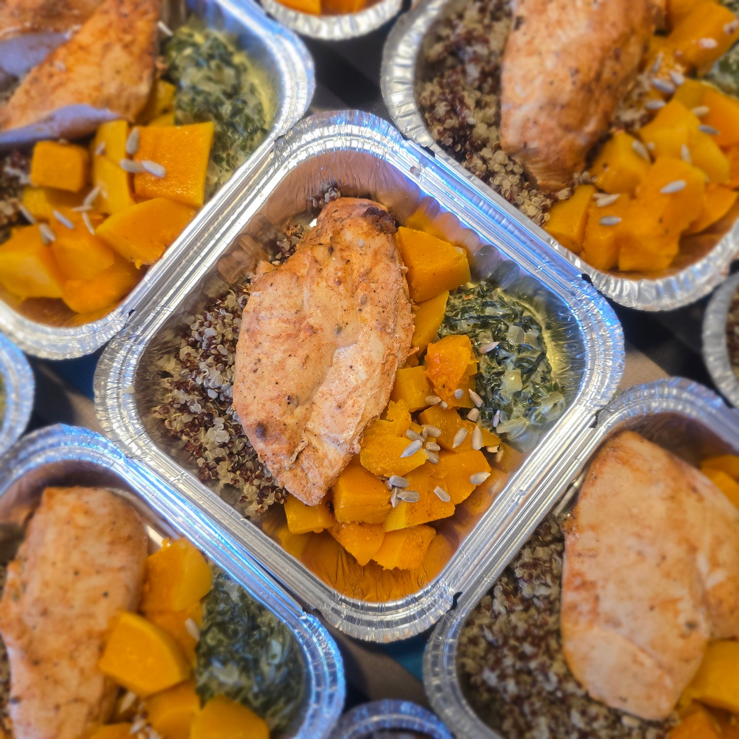 Chicken with Grilled Butternut, Creamed Spinach & Quinoa - Week 4