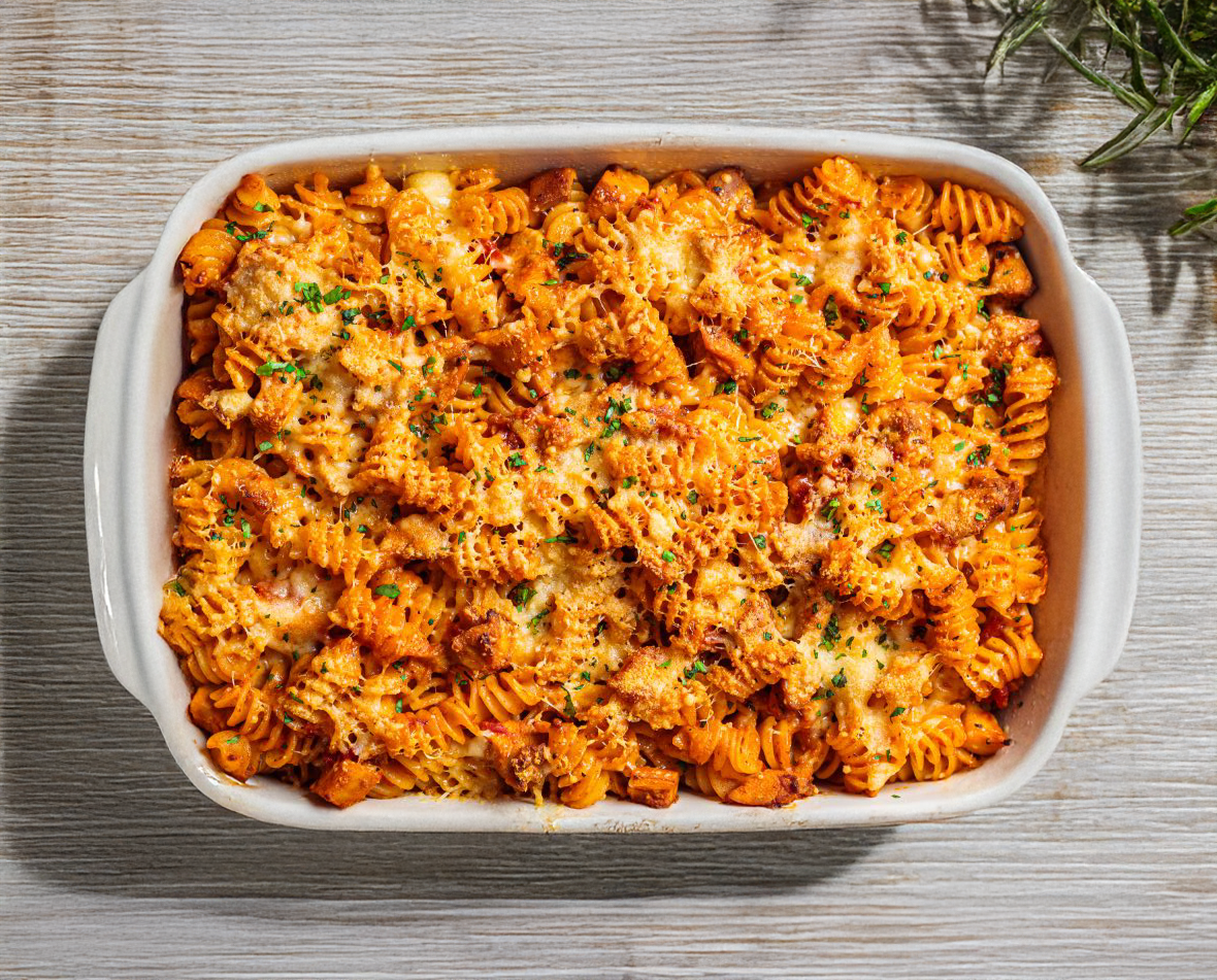 Sweet Chilli Chicken & Bacon Pasta Bake