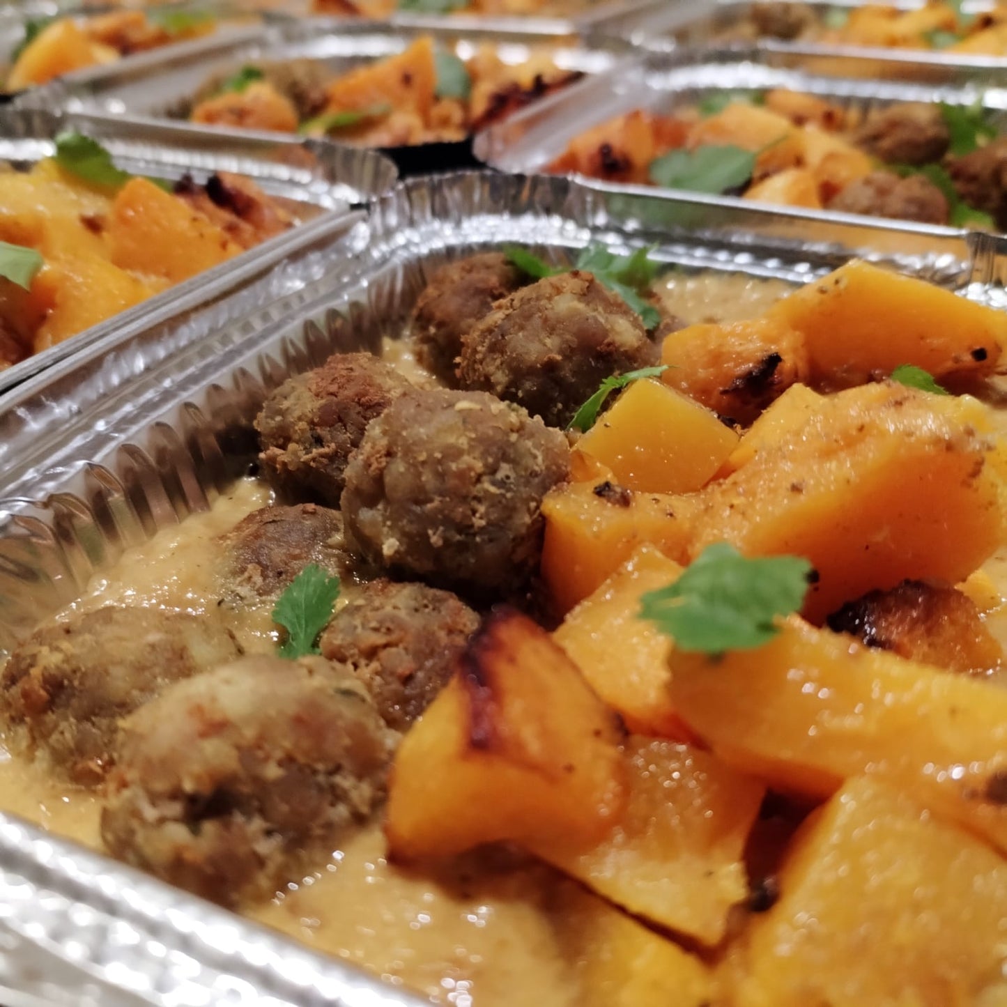 Pork Kebabs with Grilled Butternut & Coconut Cream Curry Sauce