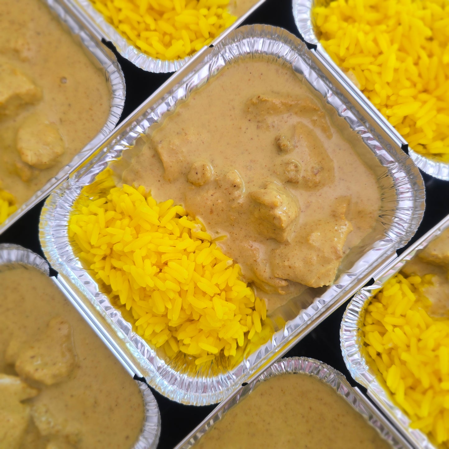 Coronation Chicken Curry with Yellow Turmeric Rice