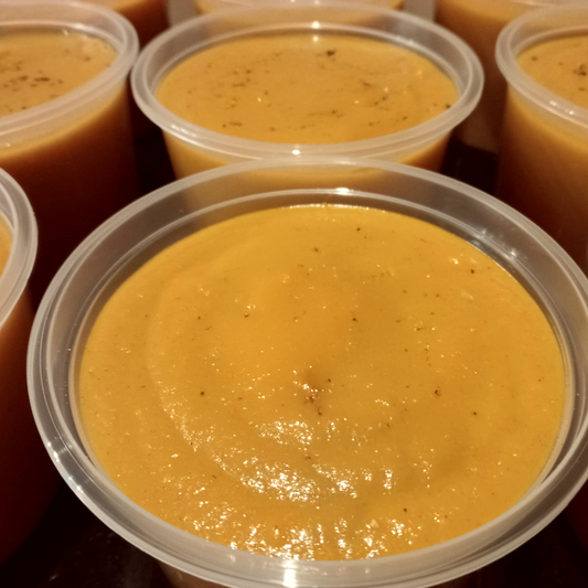 Curried Sweet Potato Soup with Coconut Cream