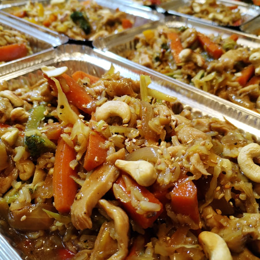 Chicken & Veggie Stirfry with Cashews & Brown Rice