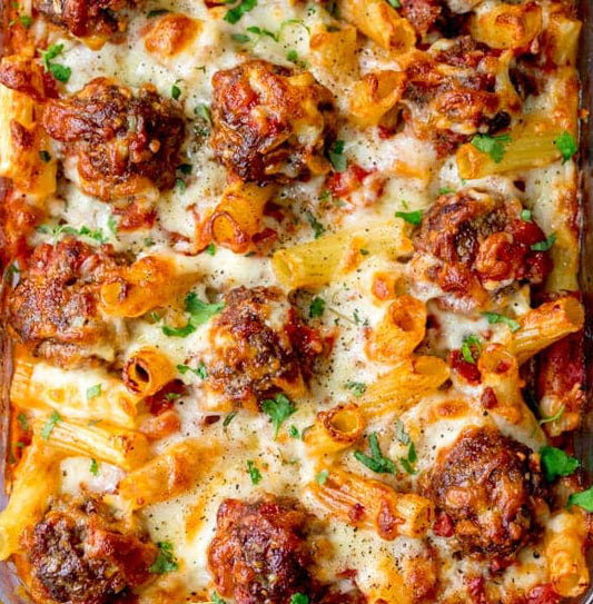 Cheesy Italian Meatball Bake