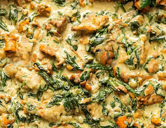 Creamy Chicken, Spinach and Mushroom Casserole
