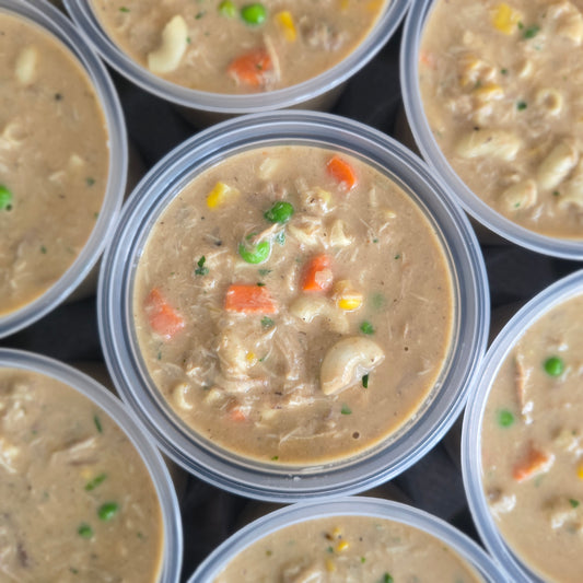 Creamy Chicken, Veggie & Pasta Soup - Week 4