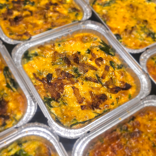 Spinach, Feta & Cheddar Crustless Quiche - Week 4