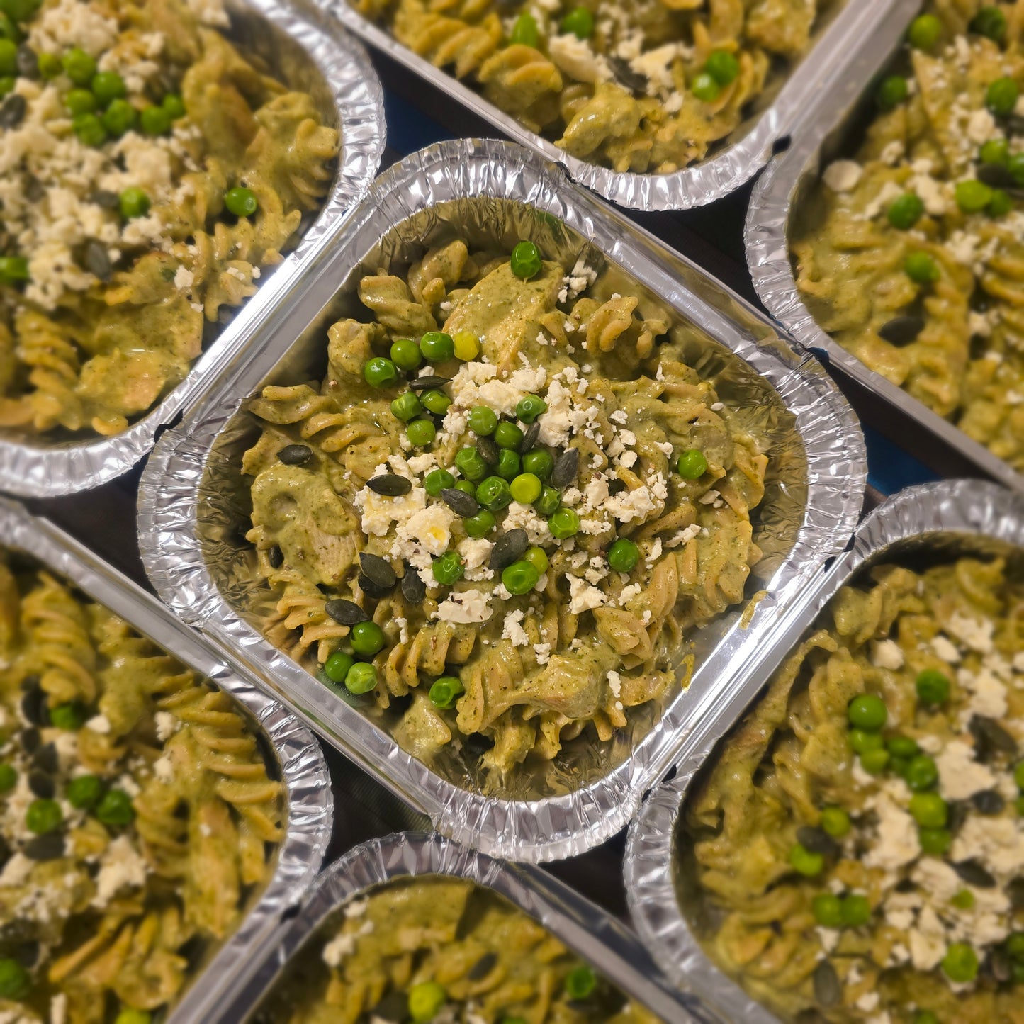 Creamy Green Veggie, Herb & Chicken Wholewheat Pasta with Feta - Week 4