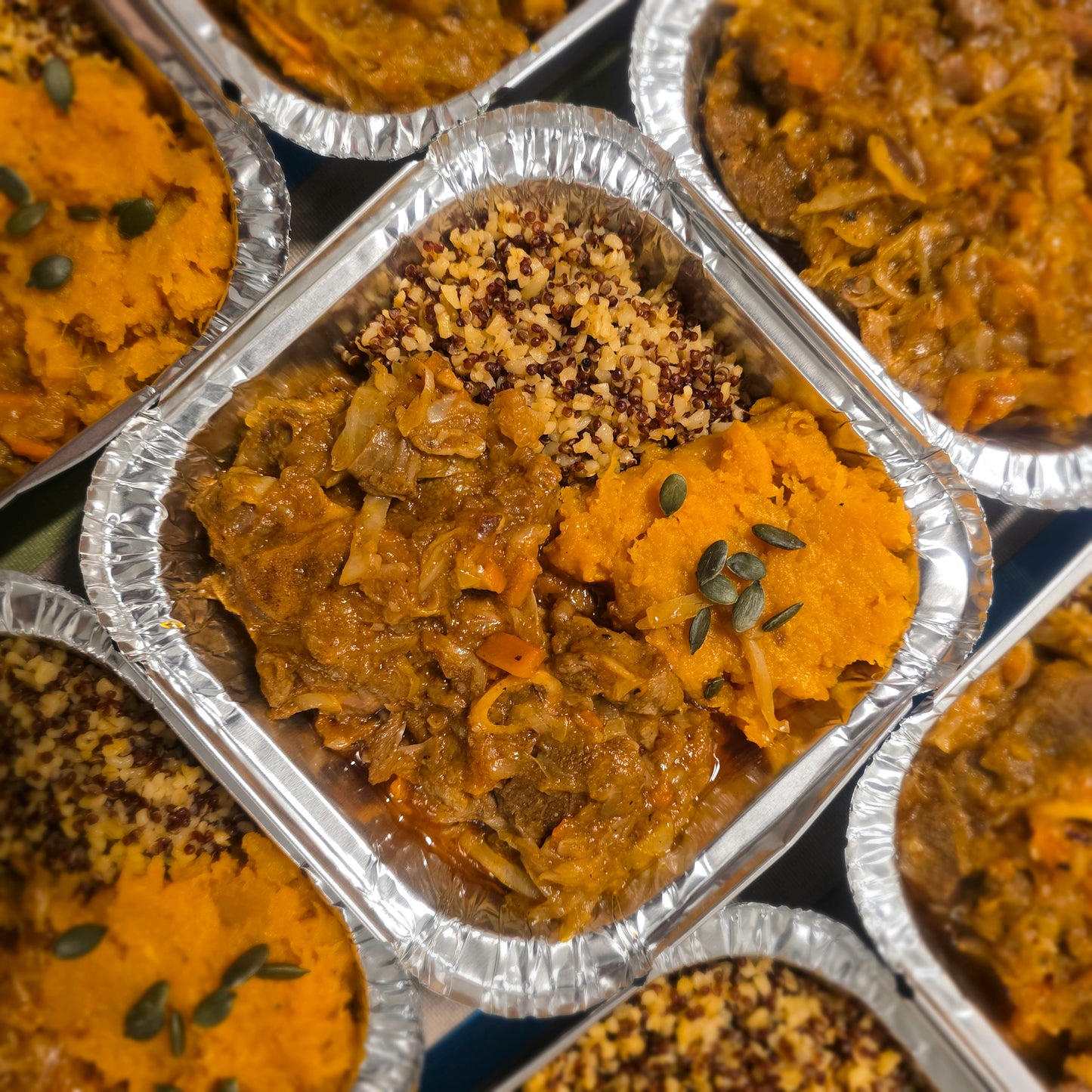 Lamb Cabbage Stew with Pumpkin Mash, Quinoa & Bulgur Wheat - Week 4