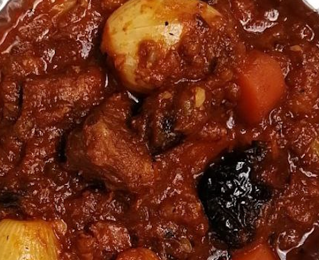 Spiced Pork Stew with Dried Fruit and Sherry