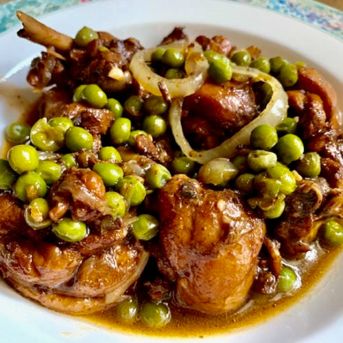 BBQ Grilled Chicken Drumsticks with Pea & Potato Mash